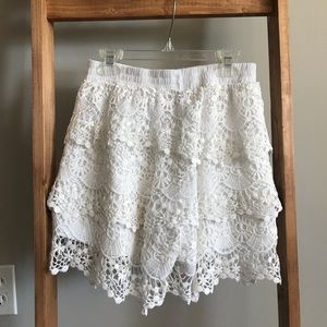 White Lace Shorts